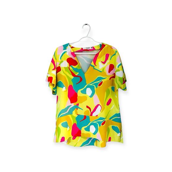 Crosby By Mollie Burch Women’s Tunic Taffy Pattern V-Neck Size Small $175 - Picture 5 of 10